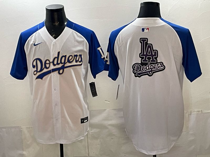 2026 Men Nike Los Angeles Dodgers Blank White blue Game MLB Jersey 0010->los angeles dodgers->MLB Jersey